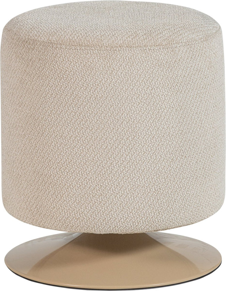 Woood Islen-Ottomane mit Drehfuß – Bouclé – Beige – 47 x 39 x 39