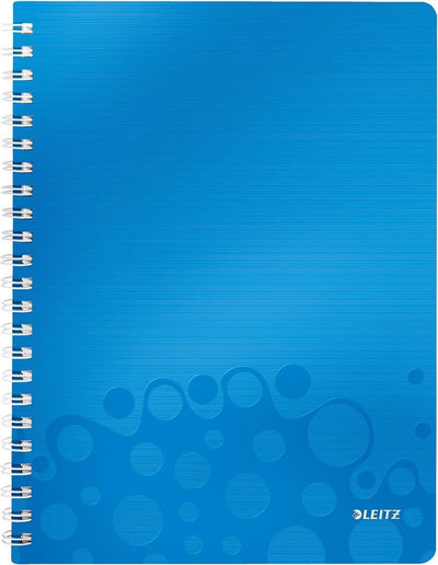 Leitz Wow Spiralgebundenes A4-Notizbuch – 80 Blatt – liniert – FSC-zertifiziert – Blau