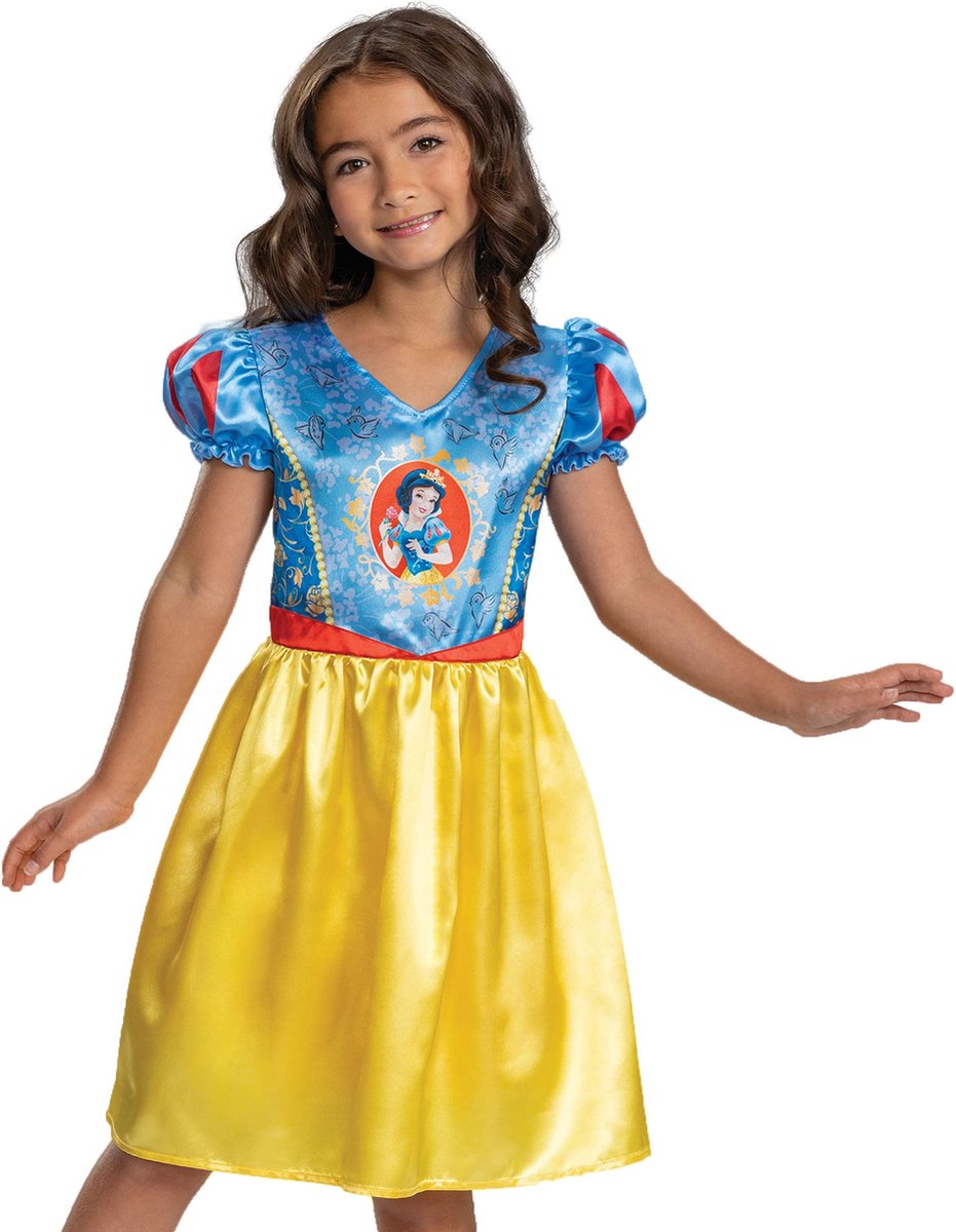 Verkleidung Disney Prinzessin – Schneewittchen, Schneewittchen Basic Plus, Größe S (5 – 6 Jahre), Mädchen