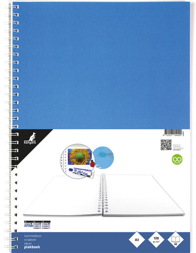 Kangaro-Sammelalbum – A3 – 120 Gramm – 80 Seiten – blau – Fotoalbum – k-750111