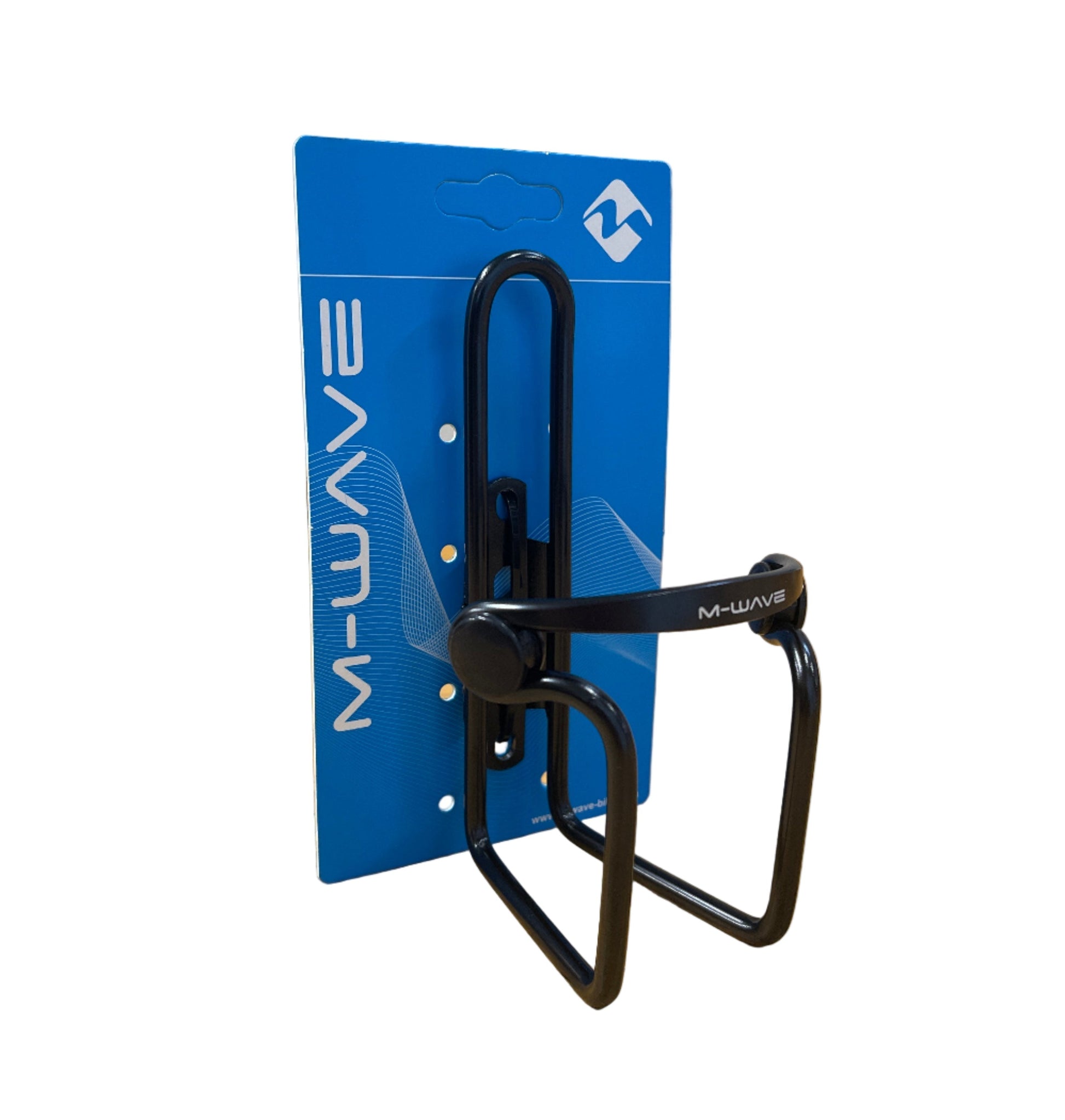 Messing Schlager m-Wave Flaschenhalter Aluminium schwarz mit Schutzkappen