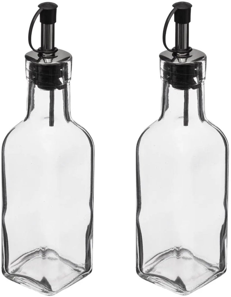5fünf Essigölflaschen für den Tisch - 2x Stück - Glas - 160 ml pro Flasche - Olivenöl und Tafelessig