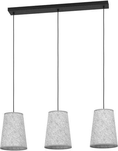 Eglo Alsager Hängelampe - E27 - 91 cm - Schwarz|Grau - Filz|Stahl
