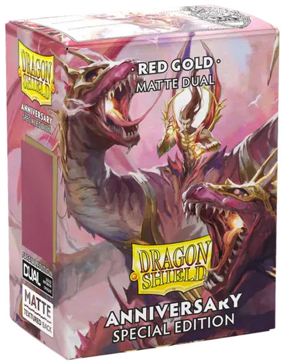 Dragonshield Dragon Shield – matte doppelte Hüllen Granatapfel und Gold 100x