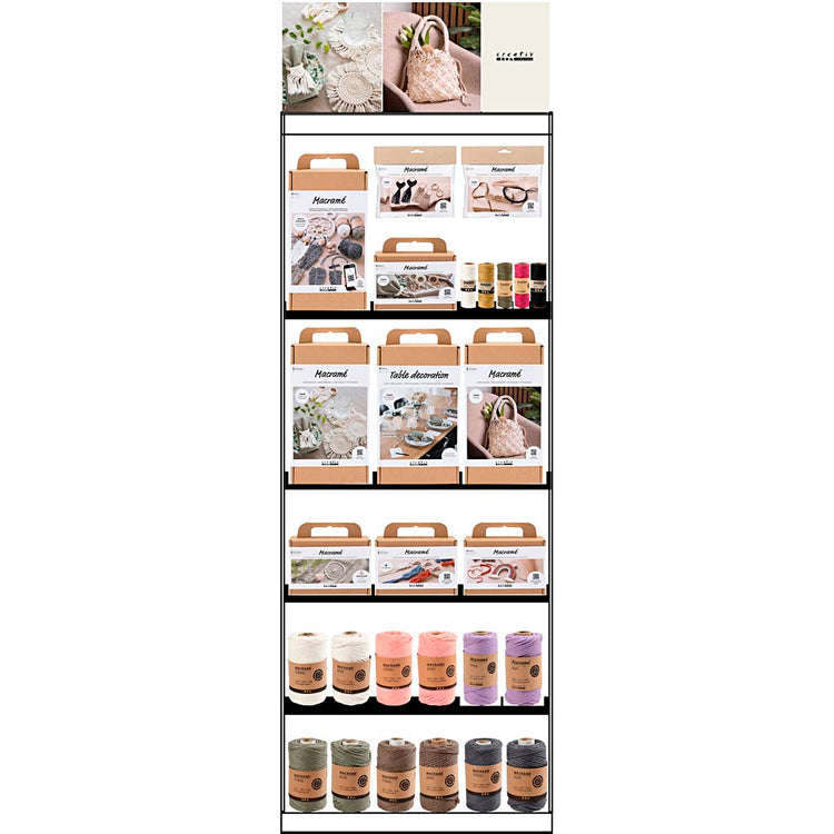Creativ Company Bodendisplay, montiert, Kategorie, Makramee, Erwachsene, H: 1580 mm, L: 600 mm, B: 400 mm, 139 Einheiten. 1 Stück