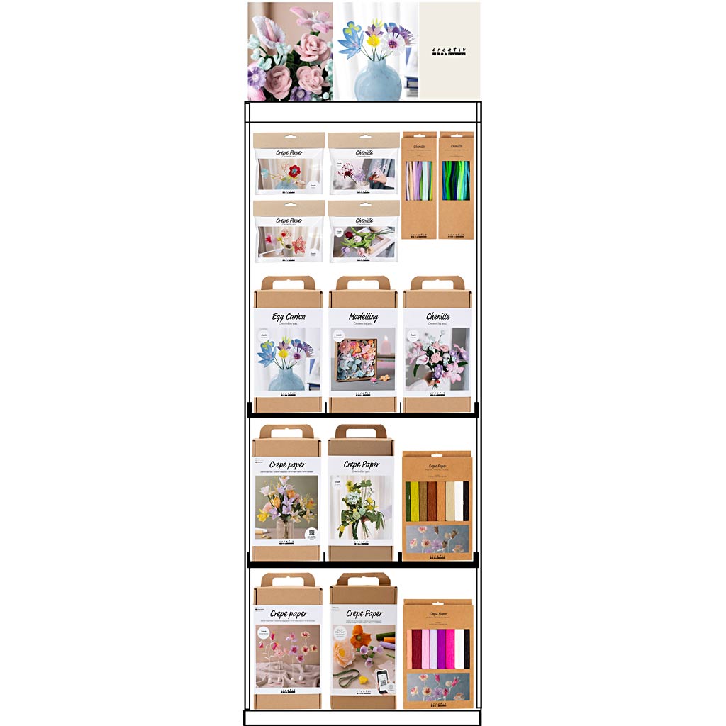 Creativ Company Bodendisplay, unmontiert, Kategorie, Blumenmischung, Erwachsene, H: 1580 mm, L: 600 mm, B: 400 mm, 99 Einheiten. 1 Stück