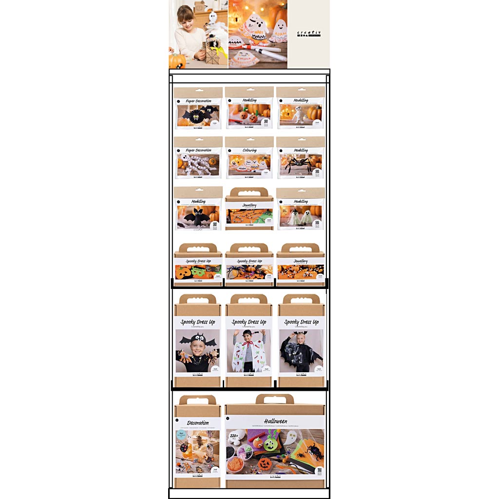Creativ Company Bodendisplay, montiert, Held Halloween, Kinder, H: 1580 mm, L: 600 mm, B: 400 mm, 100 Stück. 1 Stück