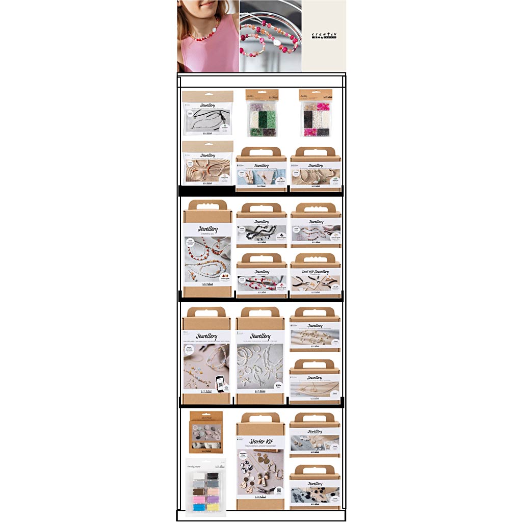 Creativ Company Bodendisplay, montiert, Heldenschmuck, Erwachsene, H: 1580 mm, L: 600 mm, B: 400 mm, 88 Stück. 1 Stück