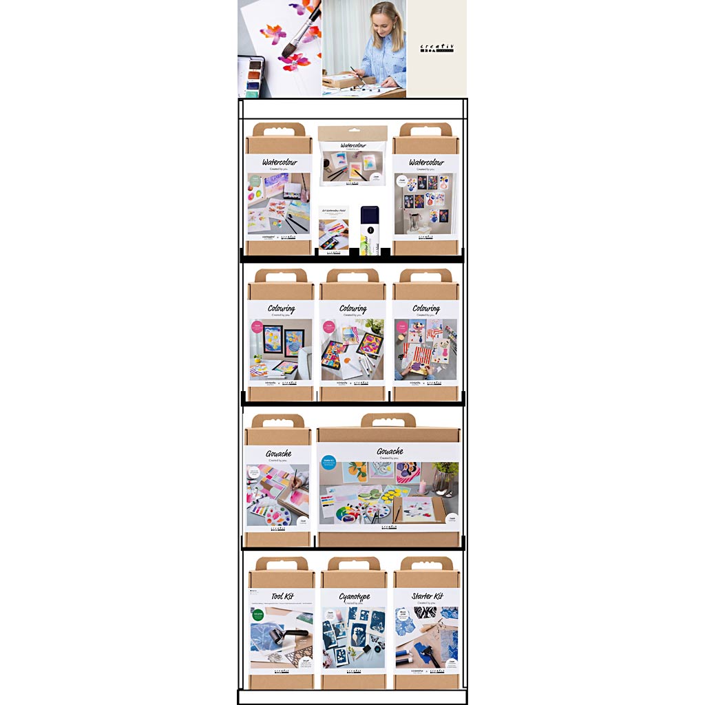 Creativ Company Bodendisplay, zerlegt, Heldenkunstartikel, Erwachsene, H: 1580 mm, L: 600 mm, B: 400 mm, 84 Einheiten. 1 Stück