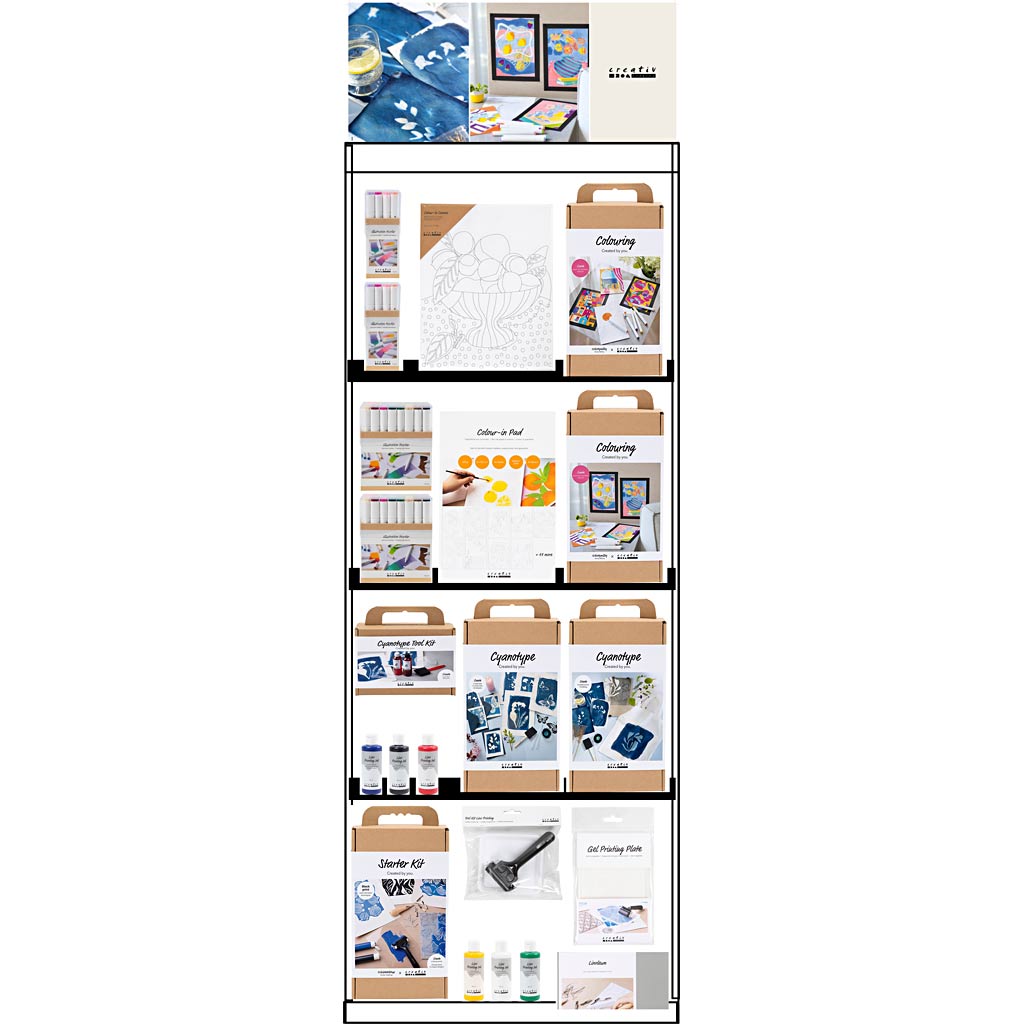 Bodendisplay der Firma Creativ, montiert, Kategorie, Farbdruck, Erwachsene, H: 1580 mm, L: 600 mm, B: 400 mm, 133 Stück. 1 Stück