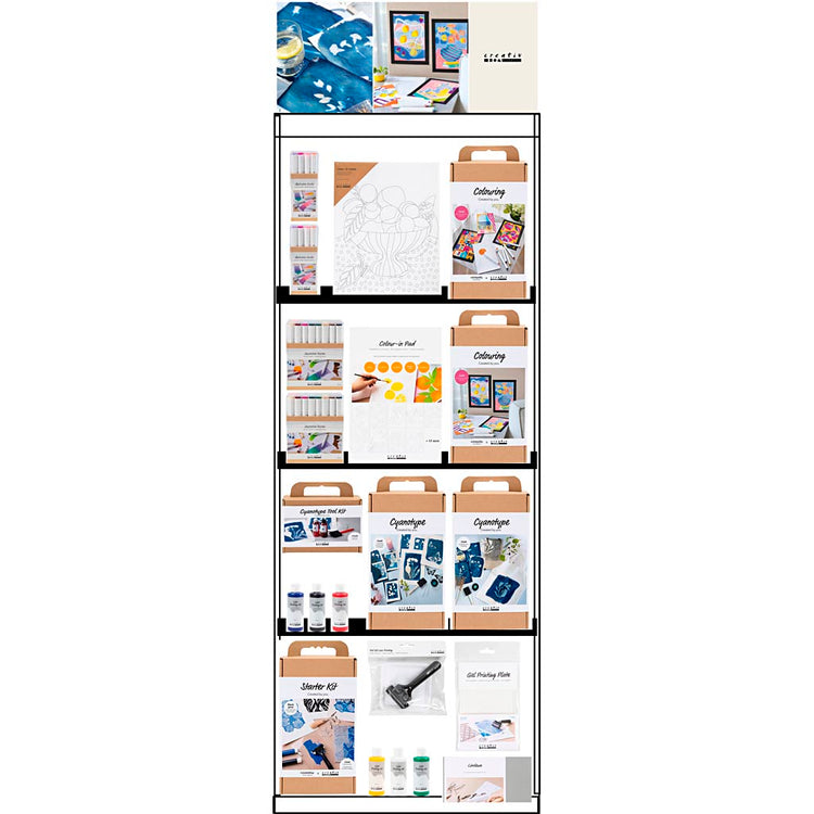 Bodendisplay der Firma Creativ, montiert, Kategorie, Farbdruck, Erwachsene, H: 1580 mm, L: 600 mm, B: 400 mm, 133 Stück. 1 Stück