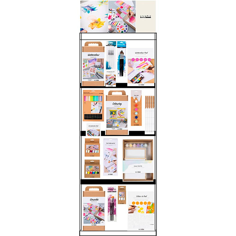 Creativ Company Bodendisplay, zerlegt, Kategorie, Acryl-Aquarell, Erwachsene, H: 1580 mm, L: 600 mm, B: 400 mm, 127 Einheiten. 1 Stück
