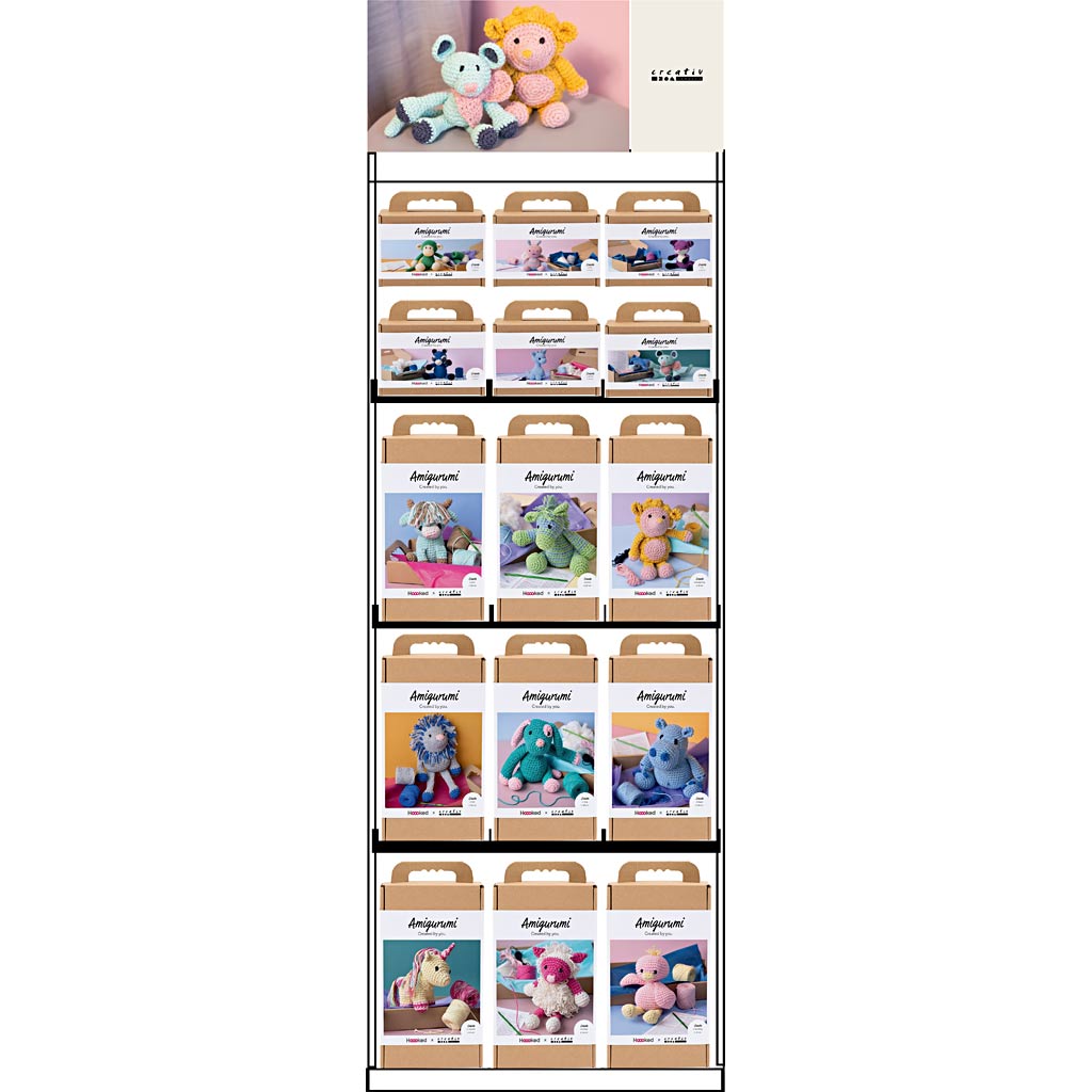 Creativ Company Bodendisplay, montiert, Kategorie, Amigurumi, H: 1580 mm, L: 600 mm, B: 400 mm, 81 Einheiten. 1 Stück