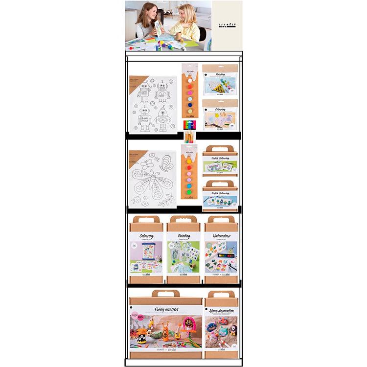 Creativ Company Bodendisplay, montiert, Kategorie, Dekoration und Kunst für Kinder, H: 1580 mm, L: 600 mm, B: 400 mm, 104 Einheiten. 1 Stück