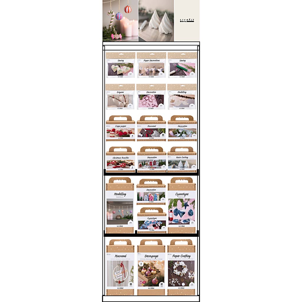 Creativ Company Bodendisplay, unmontiert, Held Weihnachten, Erwachsene, H: 1580 mm, L: 600 mm, B: 400 mm, 104 Einheiten. 1 Stück