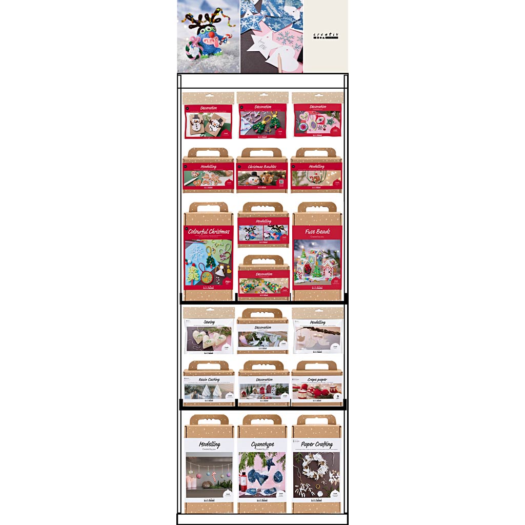 Creativ Company Bodendisplay, montiert, Held Weihnachten, Erwachsene und Kinder, H: 1580 mm, L: 600 mm, B: 400 mm, 86 Stück. 1 Stück