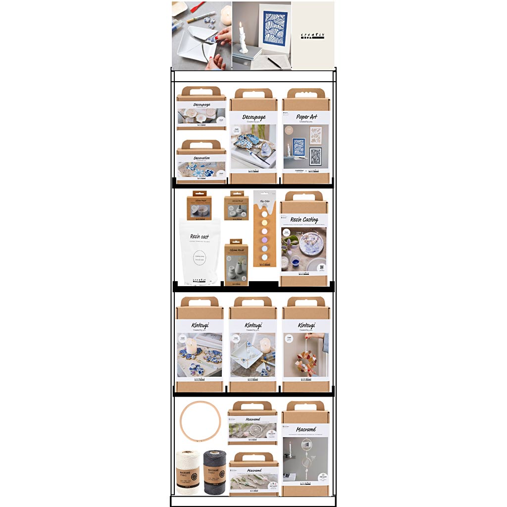 Creativ Company Bodendisplay, unmontiert, Kategorie, Innenmix, Erwachsene, H: 1580 mm, L: 600 mm, B: 400 mm, 98 Einheiten. 1 Stück