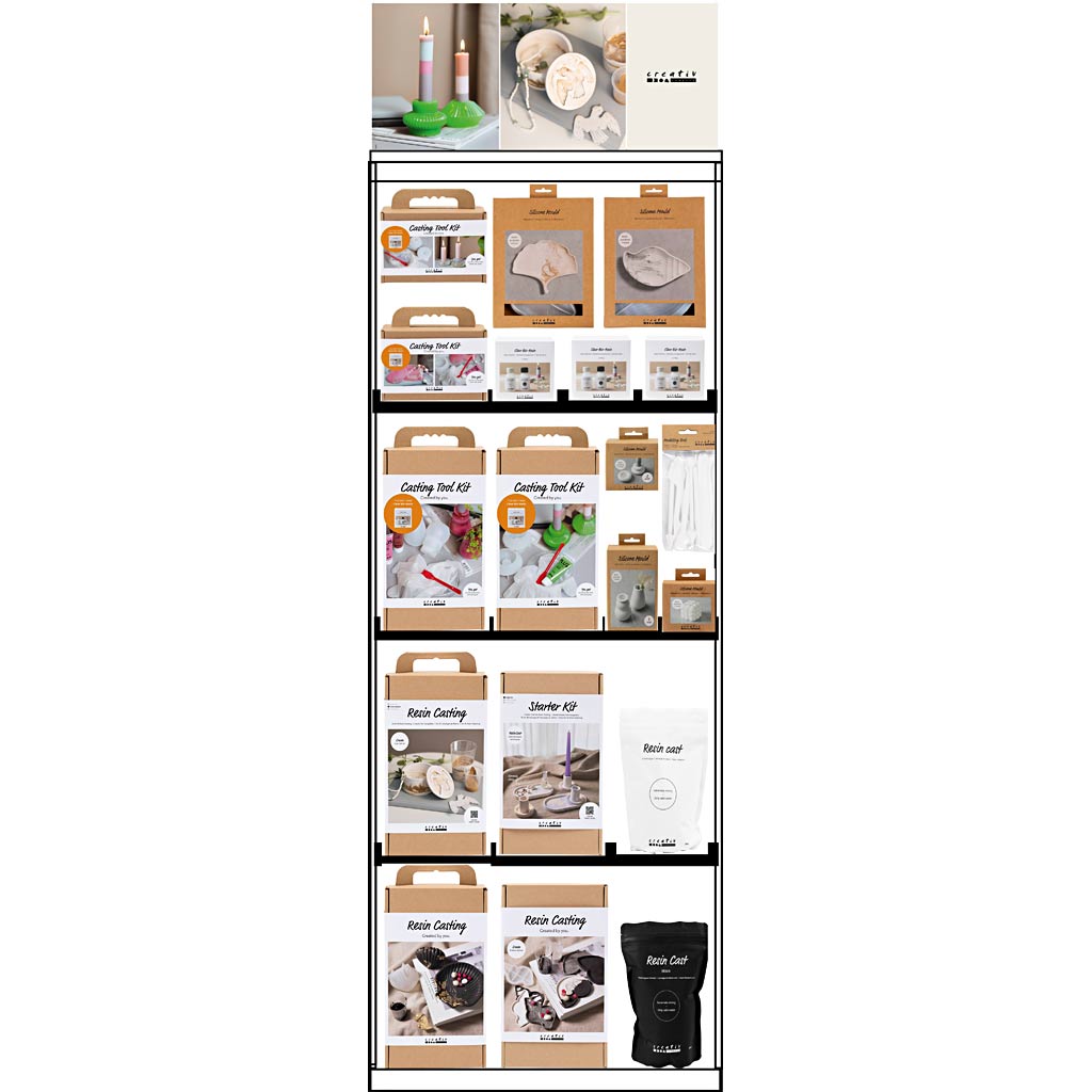 Creativ Company Bodendisplay, unmontiert, Kategorie, Kunstharzguss, Erwachsene, H: 1580 mm, L: 600 mm, B: 400 mm, 90 Stück. 1 Stück