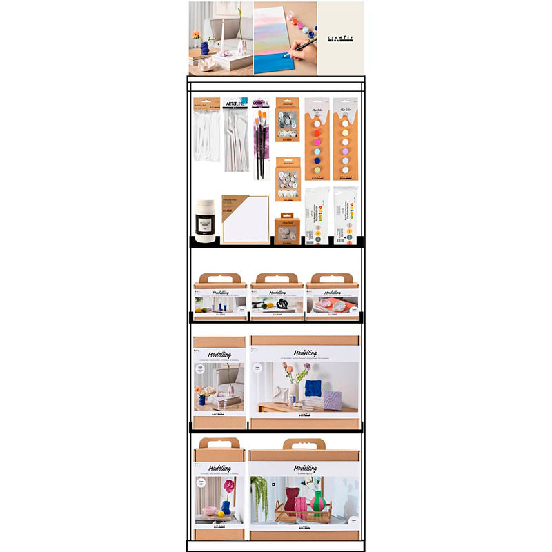 Creativ Company Bodendisplay, zerlegt, Kategorie, selbsthärtender Ton, Erwachsene, H: 1580 mm, L: 600 mm, B: 400 mm, 125 Einheiten. 1 Stück