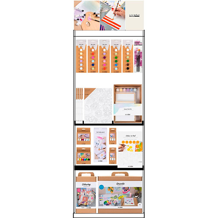 Creativ Company Bodendisplay, zerlegt, Kategorie, Acrylfarbe, Erwachsene, H: 1580 mm, L: 600 mm, B: 400 mm, 150 Stück. 1 Stück