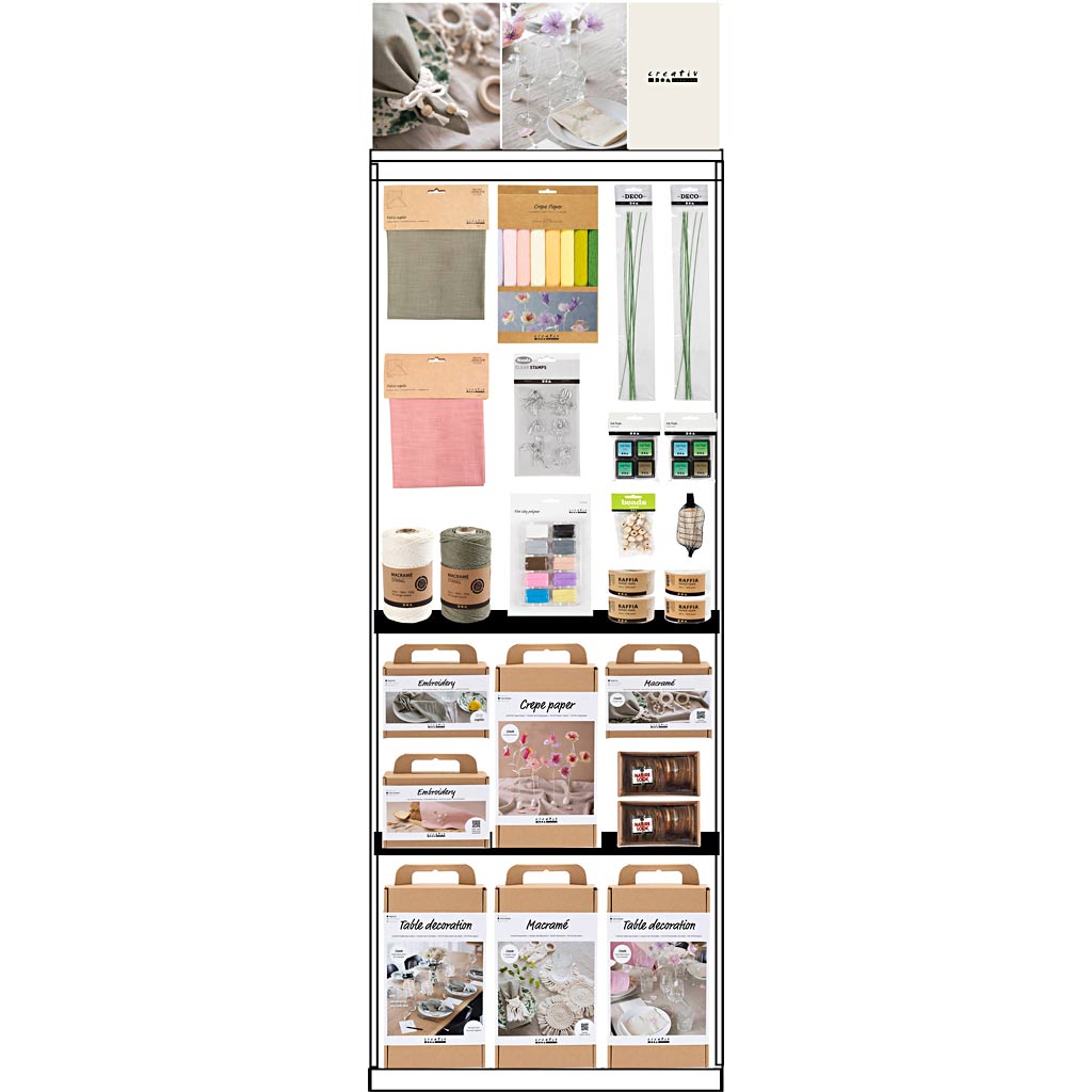 Creativ Company Bodendisplay, montiert, Hero-Tischdekoration, Erwachsene, H: 1580 mm, L: 600 mm, B: 400 mm, 145 Einheiten. 1 Stück