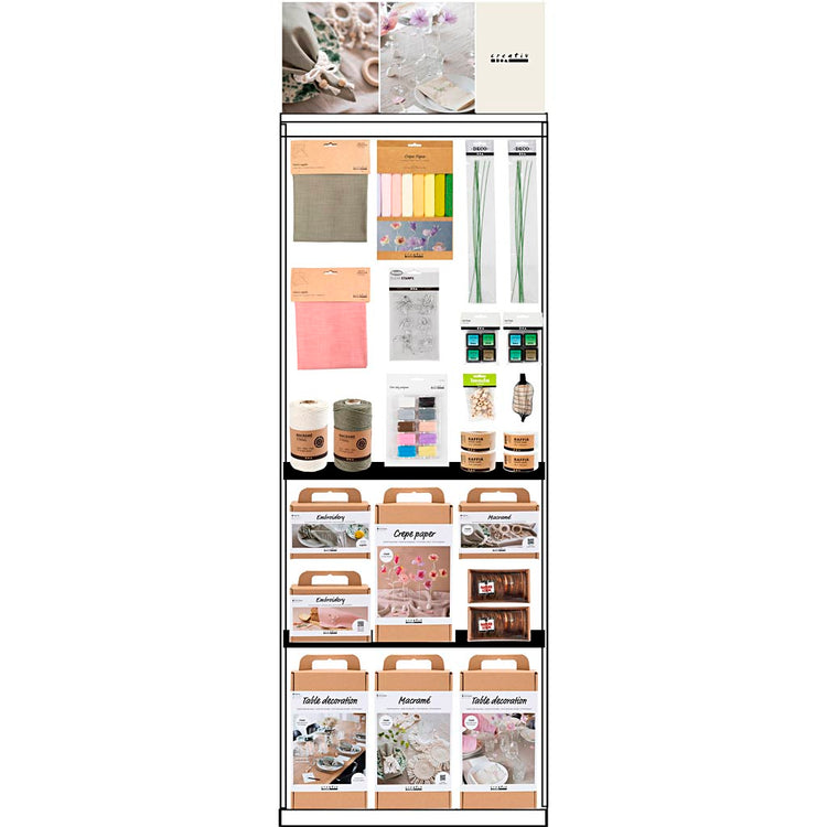 Creativ Company Bodendisplay, montiert, Hero-Tischdekoration, Erwachsene, H: 1580 mm, L: 600 mm, B: 400 mm, 145 Einheiten. 1 Stück