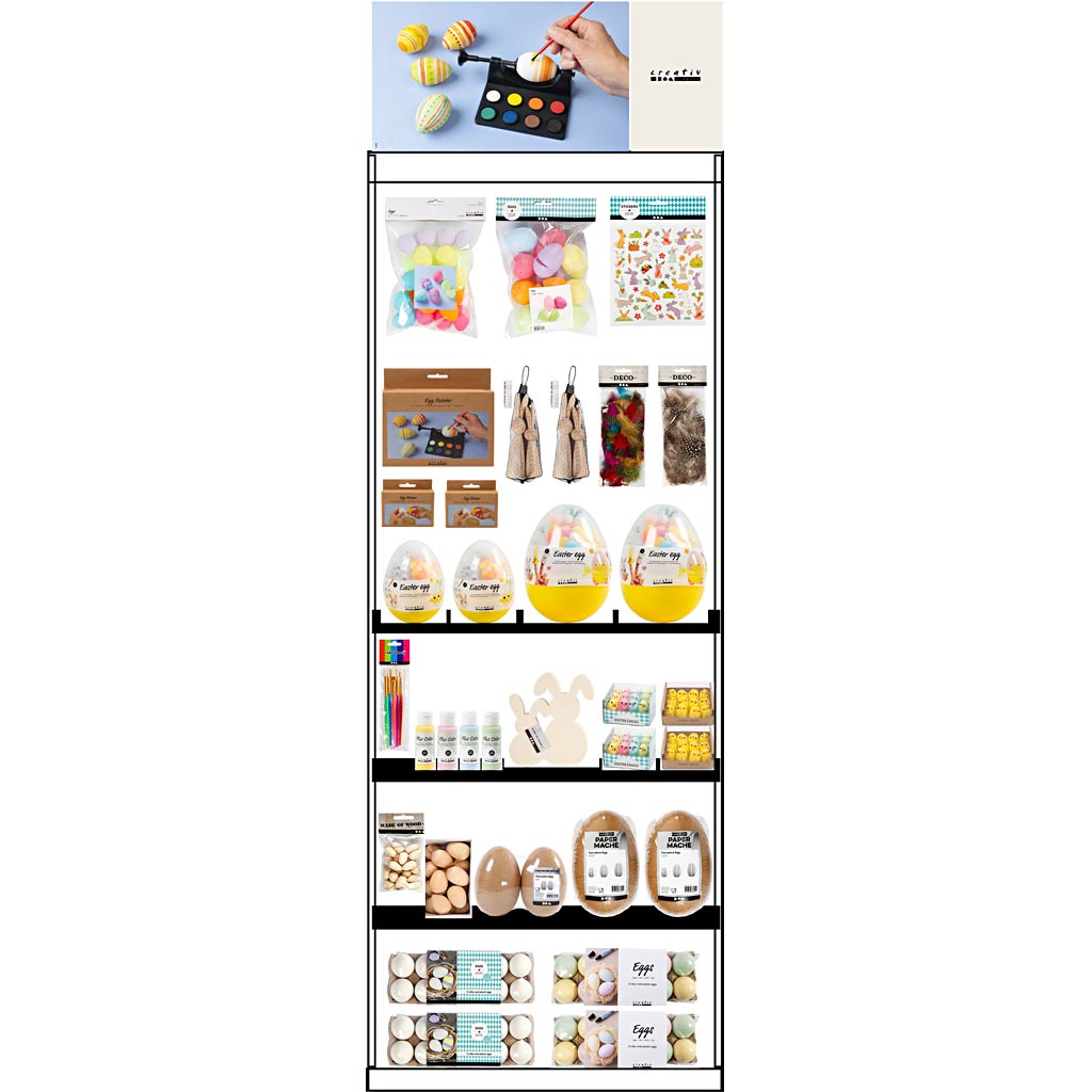 Creativ Company Bodendisplay, montiert, Kategorie, Extras für Ostern, Kinder, H: 1580 mm, L: 600 mm, B: 400 mm, 237 Stück. 1 Stück
