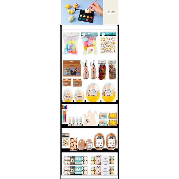 Creativ Company Bodendisplay, montiert, Kategorie, Extras für Ostern, Kinder, H: 1580 mm, L: 600 mm, B: 400 mm, 237 Stück. 1 Stück