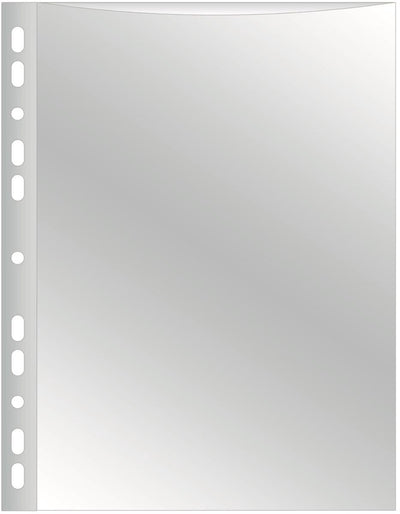 Q-connect perforierte Showtasche 11-Loch-Perforation | kristallklar | 75 Mikrometer | Packung mit 10 Stück