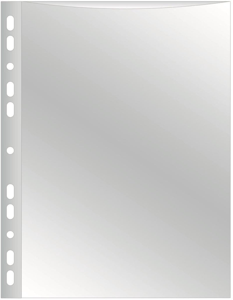 Q-connect perforierte Showtasche 11-Loch-Perforation | kristallklar | 75 Mikrometer | Packung mit 10 Stück