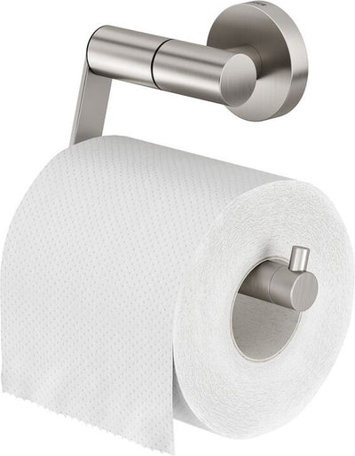 Tiger Boston - Toilettenpapierhalter ohne Klappe - Toilettenpapierhalter - ohne Bohren - Bohren oder Kleben - Edelstahl gebürstet