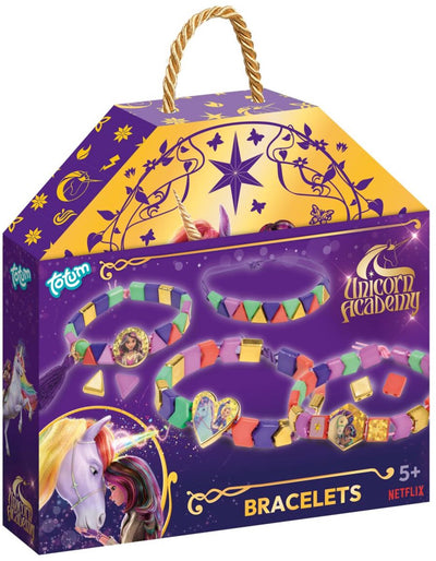Totum Unicorn Academy Toys – Perlenarmbänder mit speziellen Perlen herstellen – luxuriöse Geschenkverpackung goldfarben – Geschenktipp für Spielzeugmädchen