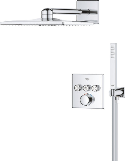 Grohe Präzisions-Smartcontrol-Einbauduschsystem – quadratisch – Chrom