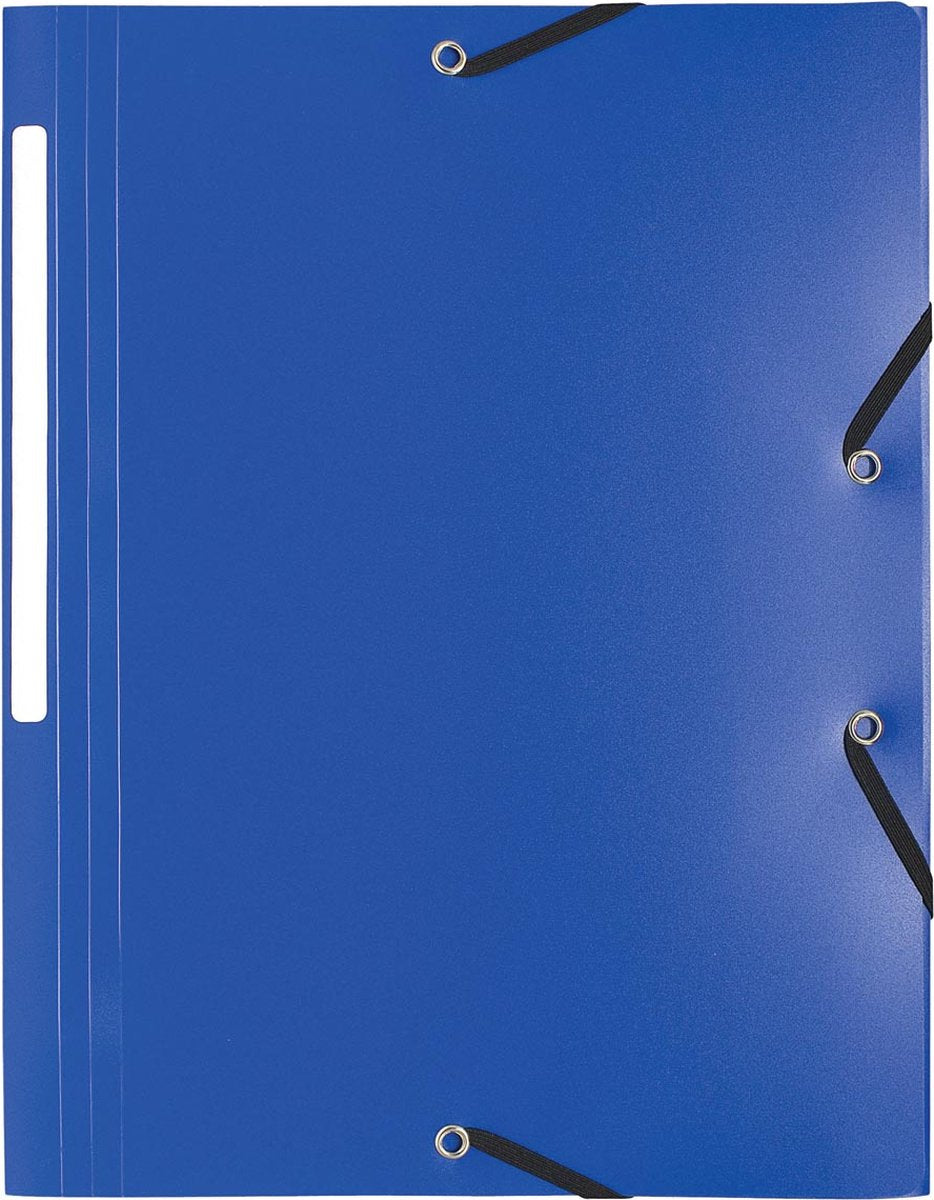 Exacompta Elasto-Ordner A4, aus PP, 3 Klappen und Gummizug blau 10 Stück