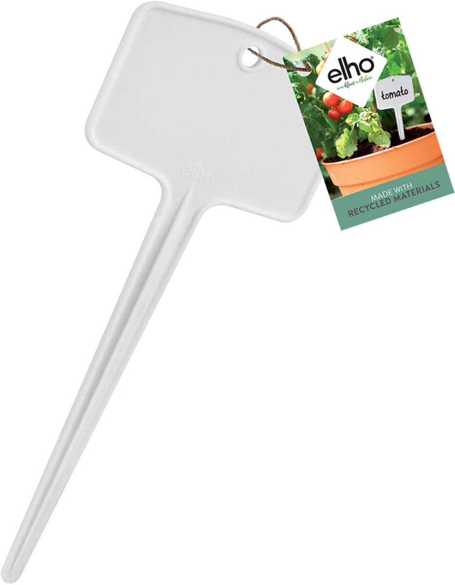 Elho Green Basics Pflanzenetiketten 6 – Zubehör für Anbau- und Erntezubehör im Freien – ø 6,5 x H 12,5 cm – weiß