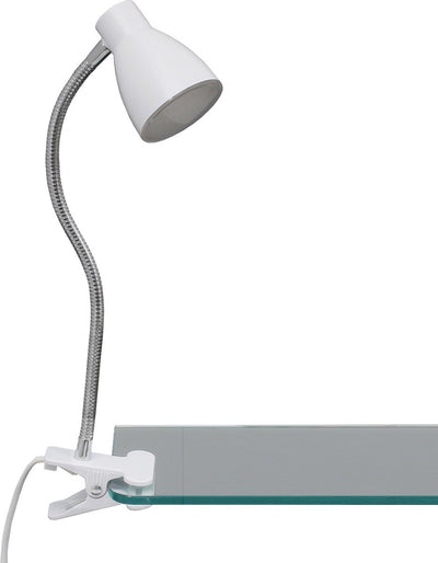 Briloner - Klemmlampe - Schreibtischlampe - Klemmstrahler mit Kordel - Klemmlampe mit Beleuchtung - 3,5W - Weiß