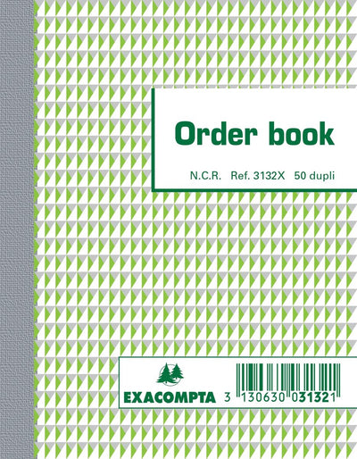Bestellbuch Exacompta 3132x 10x13,5 unbedruckt liniertes Duplikat selbstdurchschreibend nl fr