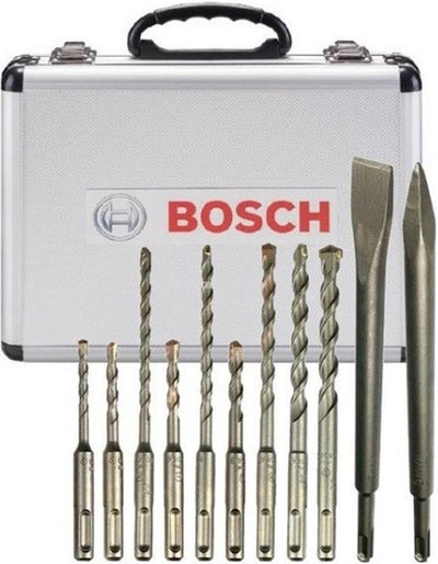 Bosch SDS-plus-Serie - Werkzeugkoffer - 11-teilig - Aluminiumkoffer - hochwertiger Stahl