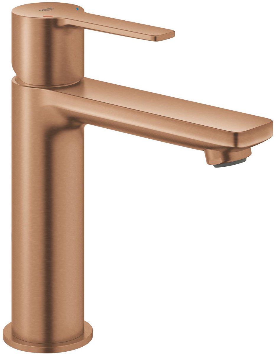 Grohe lineare neue S-Size-Waschtischarmatur – Push-Open – Ecojoy – Fastfixation Plus – gebürsteter warmer Sonnenuntergang