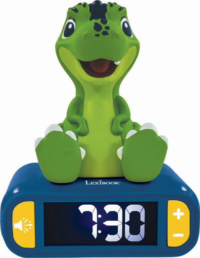 Lexibook Digitalwecker mit 3D-Dinosaurier-Nachtlicht und Soundeffekten