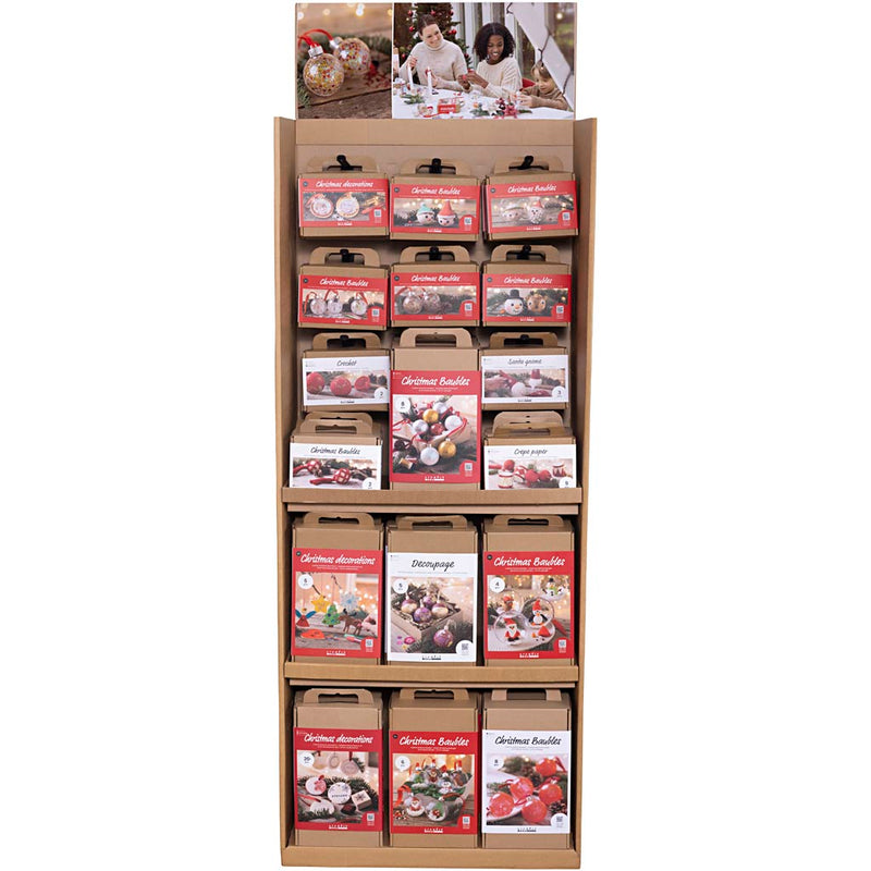 Creativ Company Bodendisplay, Weihnachtskugeln, Kinder und Erwachsene, H: 1584 mm, T: 332 mm, B: 630 mm, 63 Stück. 1 Karton