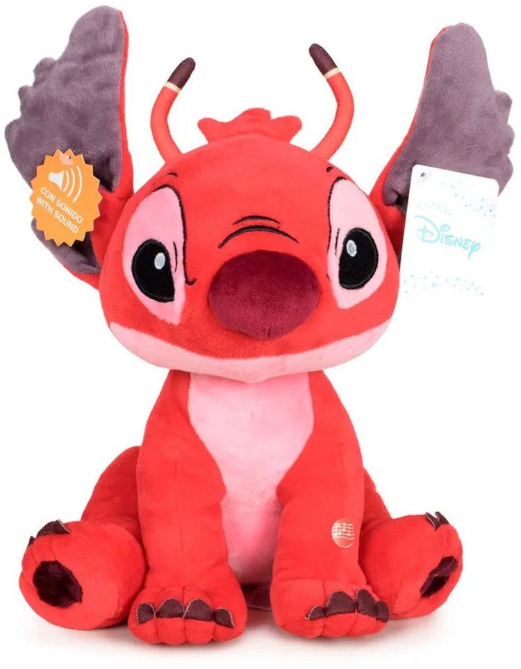 Disney Classics Leroy – Disney Lilo Stitch Plüsch-Kuscheltier (rot) + Sound XL 60 cm {Spielzeug Stofftier Kuscheltier Puppe für Kinder Jungen Mädchen | extra großer und weicher Plüsch! | Disney Stitch Angel Leroy großes XXL-Geschenk}