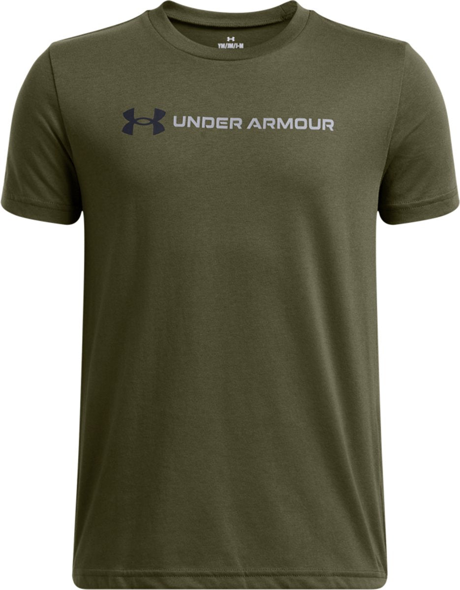 Under Armour UA B Logo Wordmark SS Unisex-Sportshirt – Grün – Schwarz