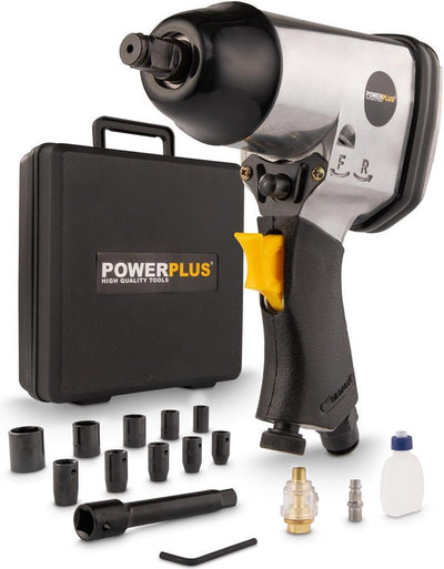 Powerplus Druckluft-Schlagschrauber powair0010 – Druckluftschrauber mit 1 2, 6,3 bar und 7000 U/min, pneumatisches Werkzeug