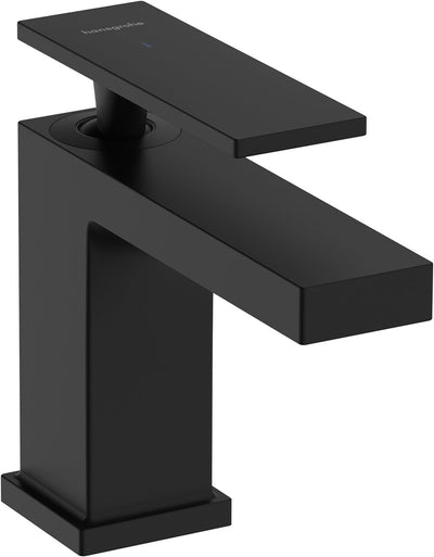 Hansgrohe tecturis e - Brunnenhahn - 80 mm - mit geradem Griff für Kaltwasser oder voreingestellte Wassertemperatur - ohne Ablaufgarnitur - mattschwarz