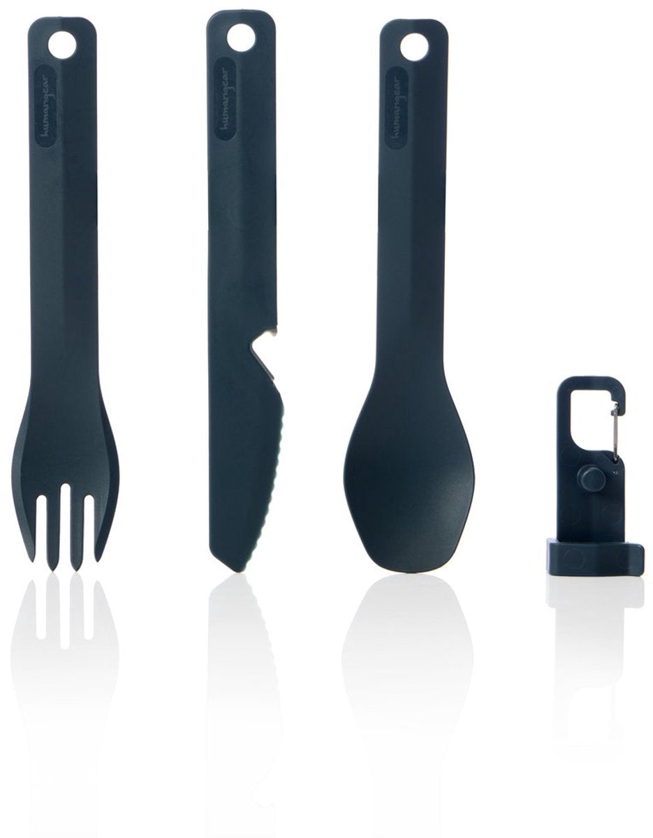 Human Gear – Gobites Bio – K F S Set – Grau – Besteck – wiederverwendbar – Campingbesteck