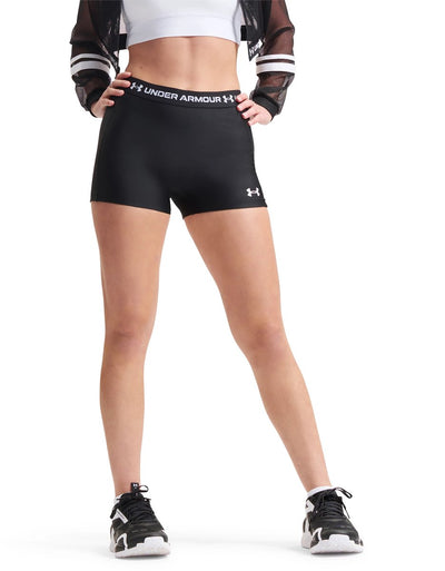 Under Armour Heatgear Shorty-Blk Damen-Sporthose – Ultimate Black – Weiß