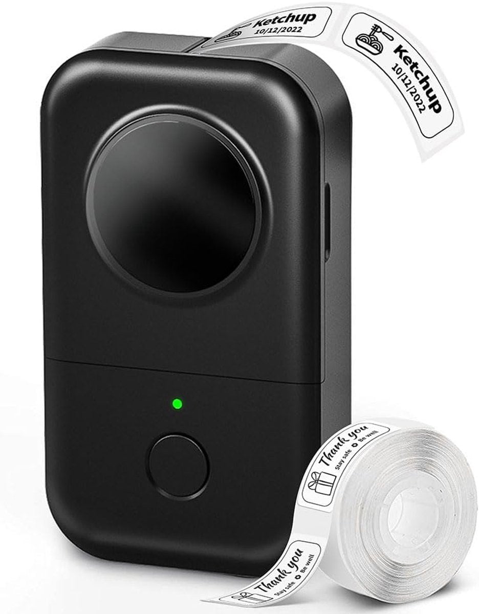 Phomemo d30 – intelligenter Mini-Etikettendrucker – tragbarer Bluetooth-Etikettendrucker – tintenloser Thermodirektdruck – kompakt, leicht – Smartphone-App-Integration – DIY-Organisationsetikettenerstellung – Schwarz