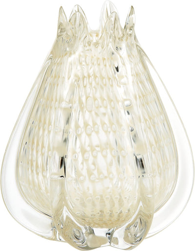 Woood-Kronenvase – Glas – gebrochenes Weiß – 24 x 18 x 18 cm