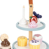 Kleine Fußholz -Playetts Etagere mit Cupcakes, 13dlg.